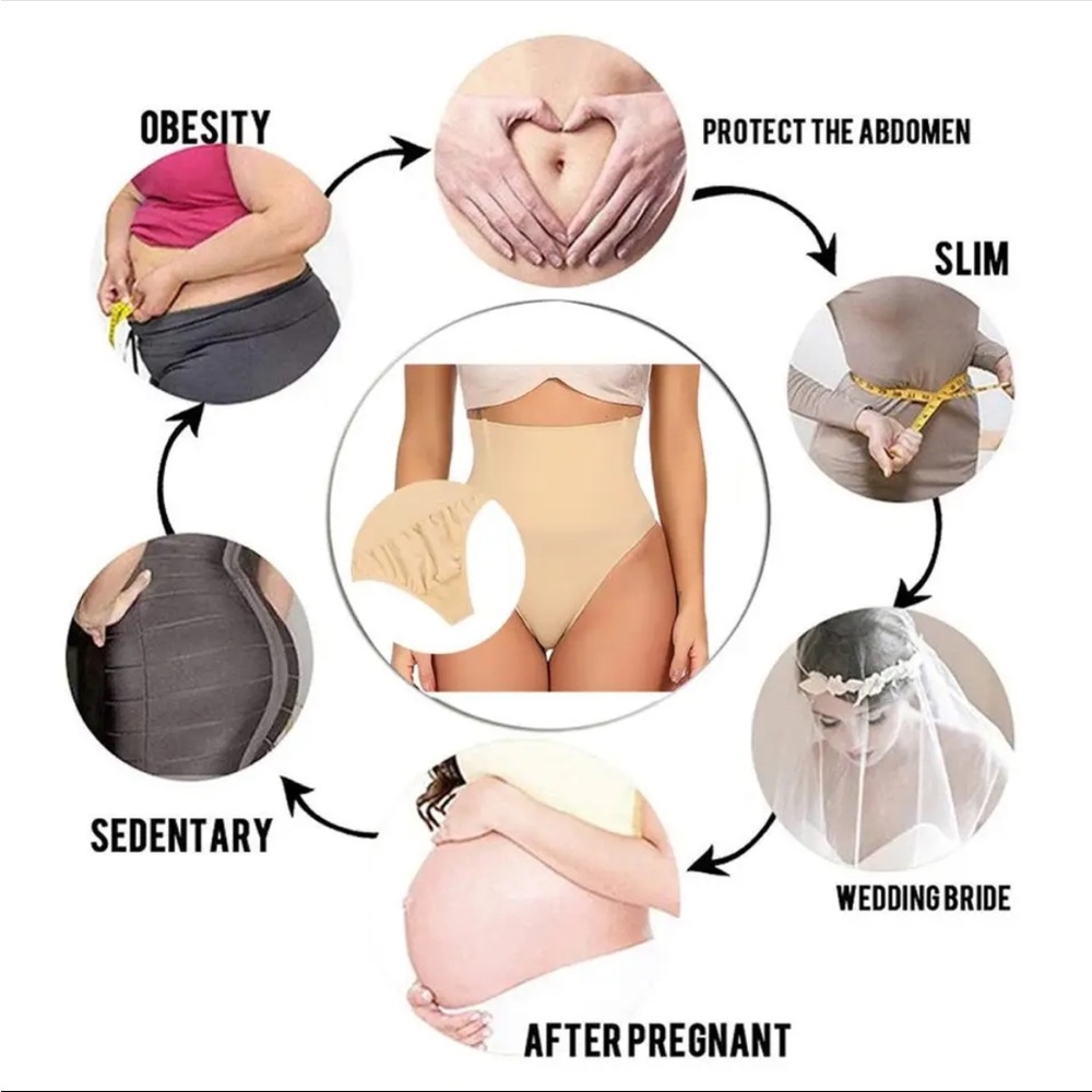Tummy flattening waist slimming thong‎ underwear nude color SNATCHED !